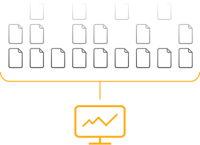 Diagram showing computer with many contract icons